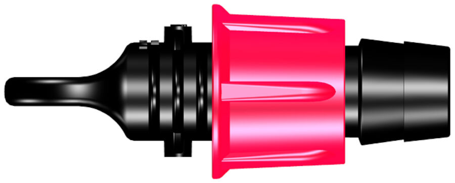 Black and red end plug fitting