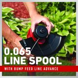 0.065 line spool with bump feed line advance.