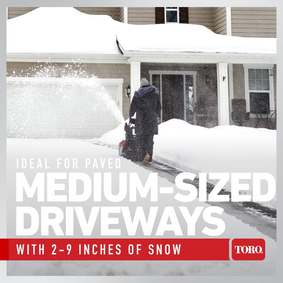 Ideal for paved medium-size driveways with 2 - 9 inches of snow