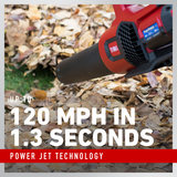 Up to 120 mph in 1.3 seconds- Power Jet Technology