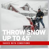 Throws snow up to 45 feet - varies with conditions