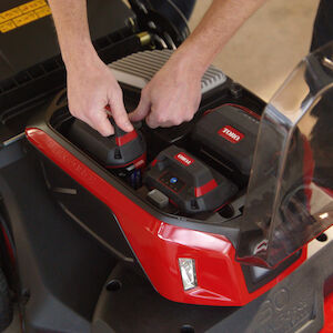 Run time - adding battery to mower