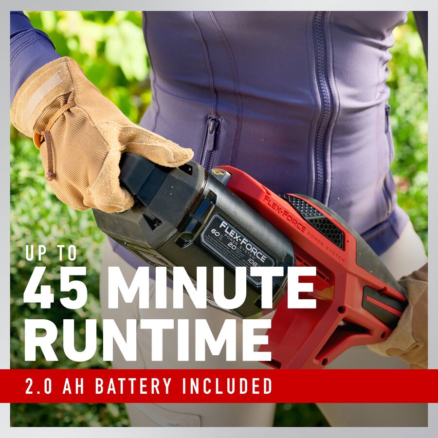 Up to 45 minute runtime - 2.0 AH battery included