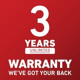 3 years unlimited hours residential warranty. We've got your back.