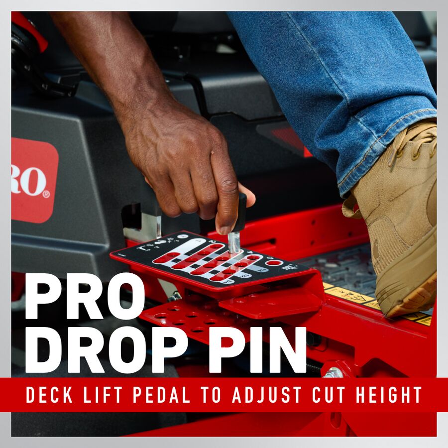 Pro Drop Pin - Deck Lift Pedal to Adjust Cut Height