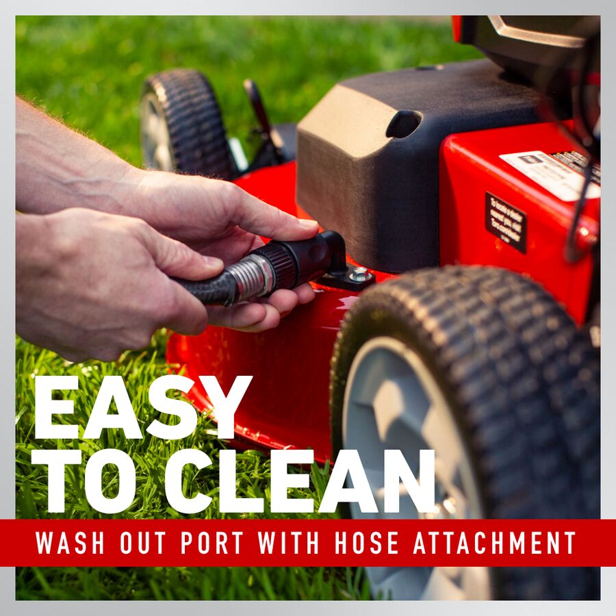Easy to clean washout port with hose attachement