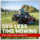 Up to 50% less time mowing with zero-turn capability