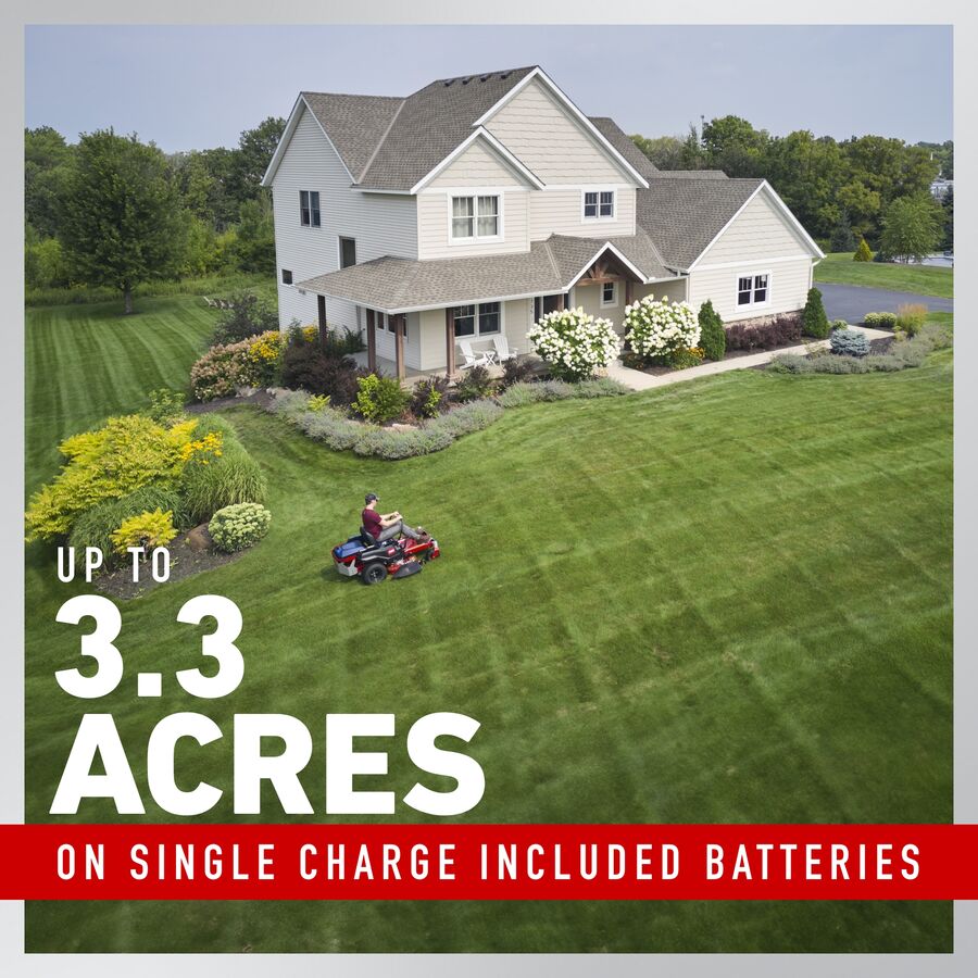 Up to 3.3 acres on single charge included batteries