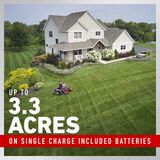 Up to 3.3 acres on single charge included batteries