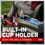 Built-in cup holder keeps you cool and hydrated.