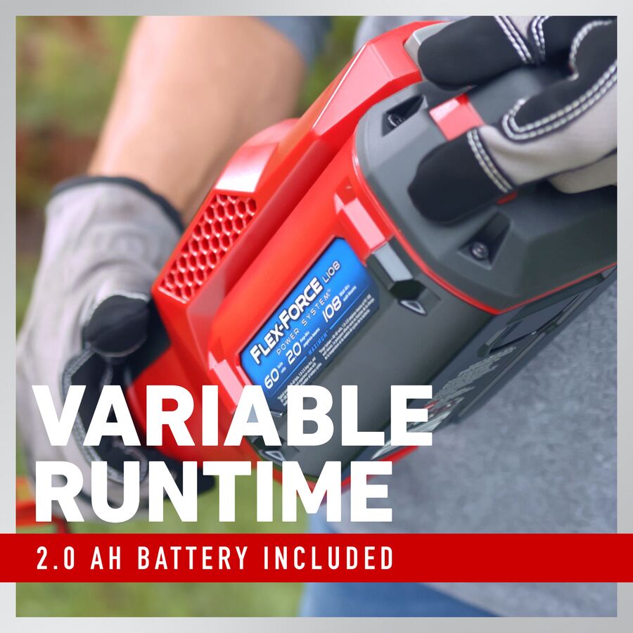 Variable runtime 2.0 ah battery included