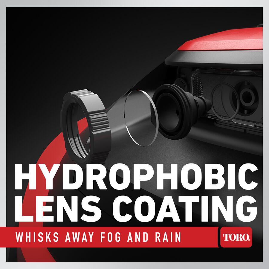 Hydrophobic Lens Coating - whisks away fog and rain