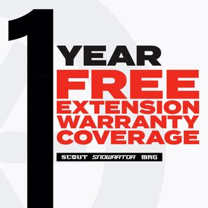 1 free year extension warranty coverage graphic for Snowrator vehicles.