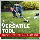 Versatile tool compatible with Toro 60V Power Head