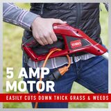 5 amp motor easily cuts down thick grass and weeds