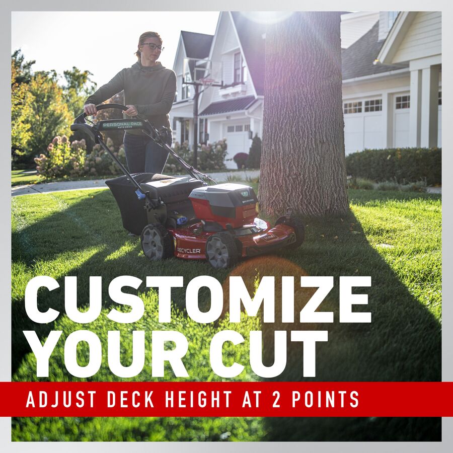 Customize your cut - adjust deck height at 2 points