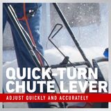 Quick-turn chute lever - adjust quickly and accurately