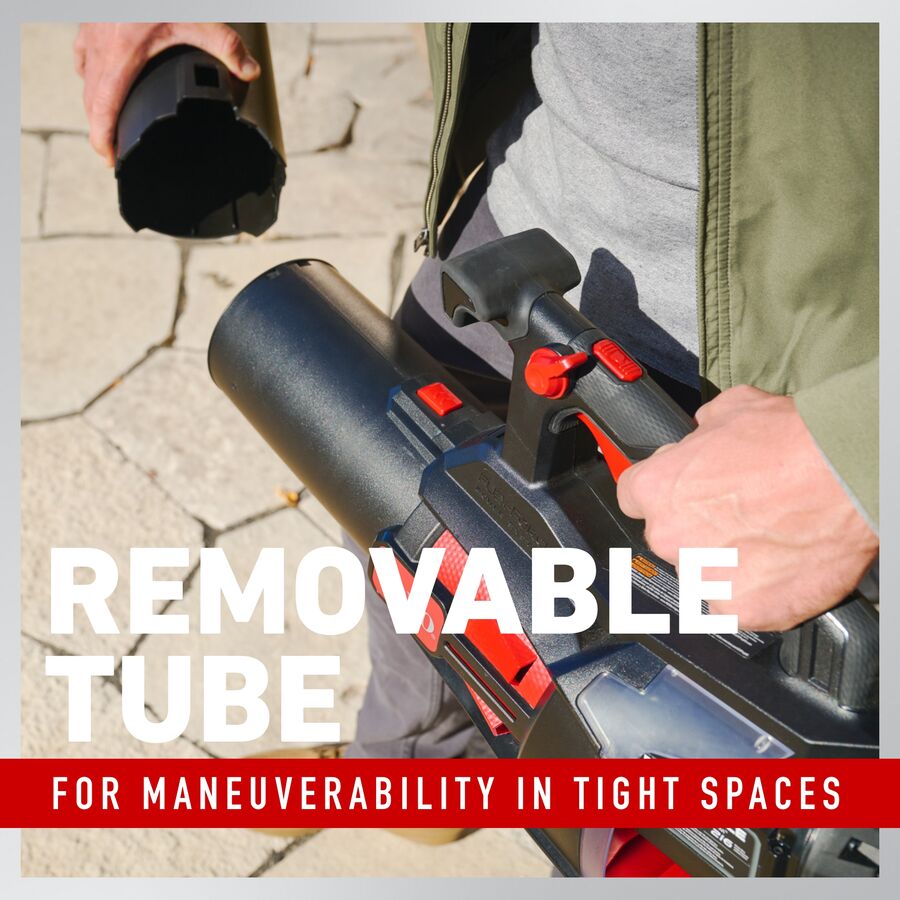 Removable tube for maneuverability in tight spaces