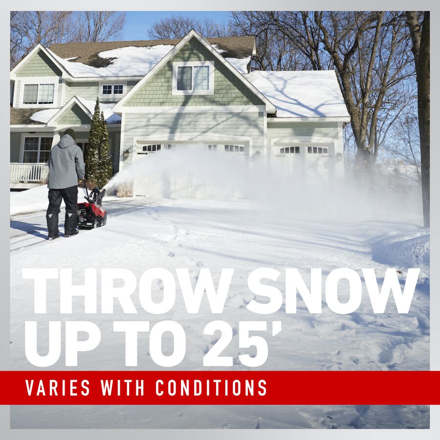 Throw snow up to 25 feet - varies with conditions