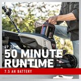 Up to 50 minute runtime - 7.5 Ah battery