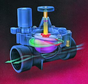 Unique straight-through flow path