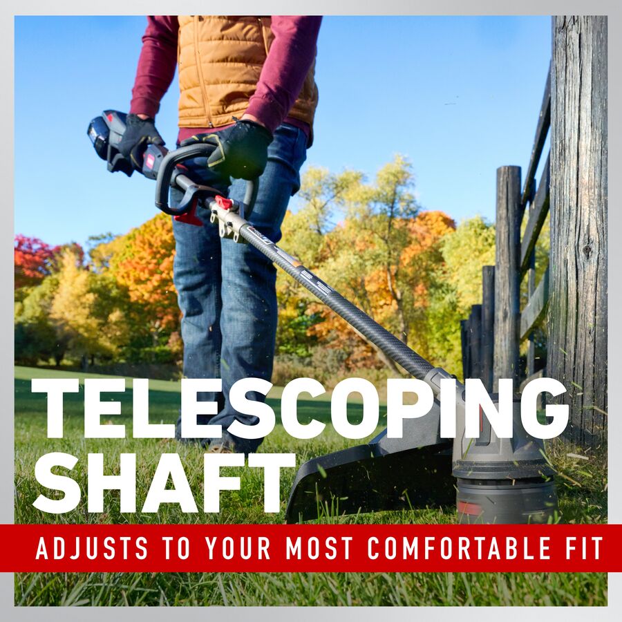 Telescoping shaft adjusts to your most comfortable fit