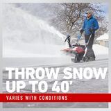 Throw snow up to 40 feet - varies with conditions