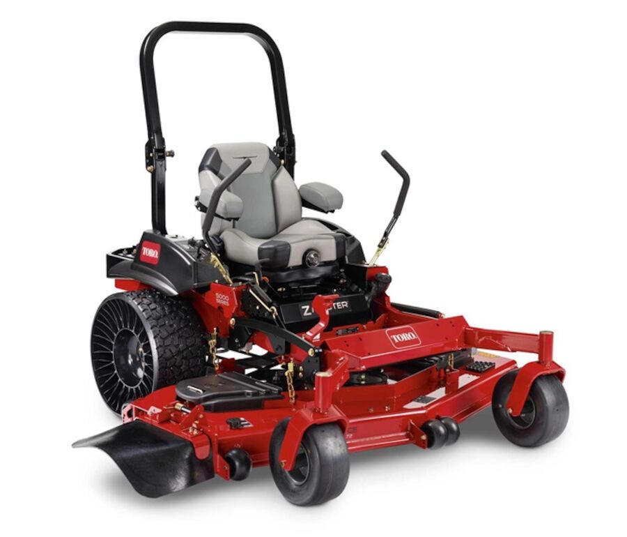 Red and black discount zero turn mower