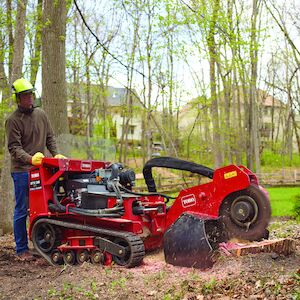 STX38 stump grinding a large stump