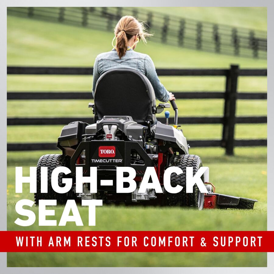 High-back seat with arm rests for comfort and support