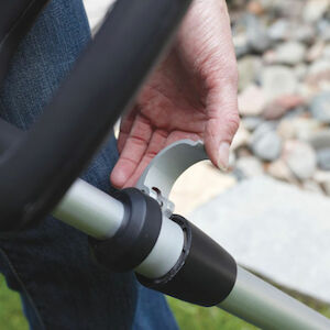 Telescoping handle quickly adjusts to fit your height for comfort and ease of use