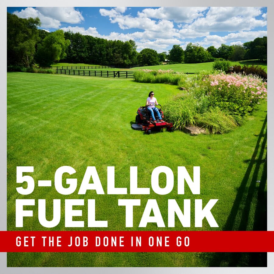 5-gallon fuel tank - get the job done in one go