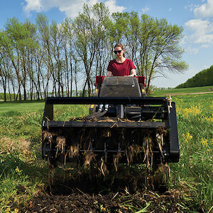 Front of the tiller attachment