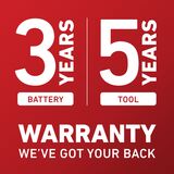 3-years battery; 5-years too warranty. We've got your back