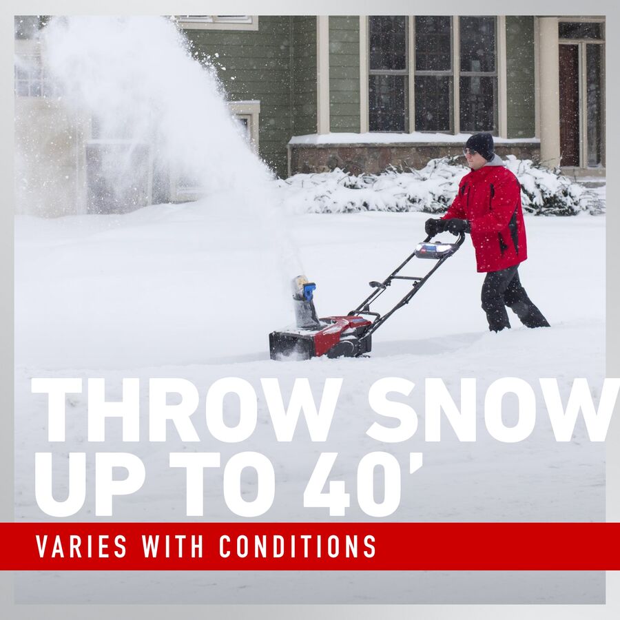 Throw snow up to 40 feet - varies with conditions
