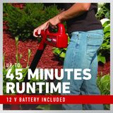 Up to 45 minutes runtime 12V battery included