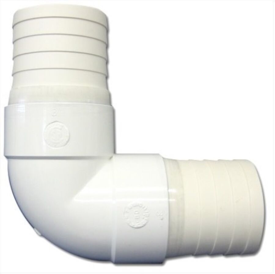 White insert elbow fitting