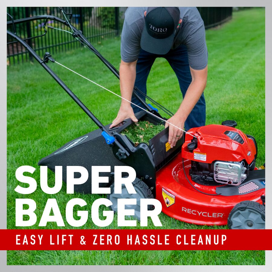 Super Bagger easy lift and zero hassle cleanup