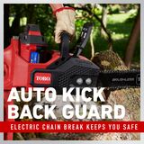 Auto kick back guard - electric chain break keeps you safe