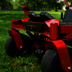 Close up image of the i-beam of the Toro Titan mower