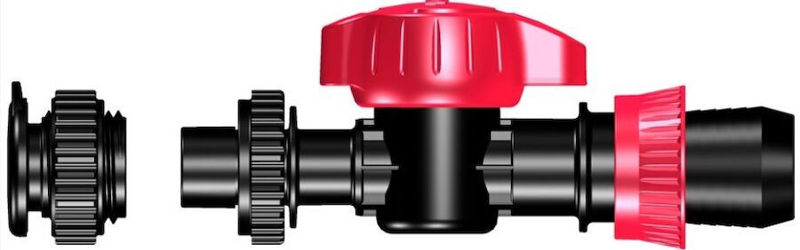 válvula de cierre para manguera plana con tuerca de bloqueo cónica