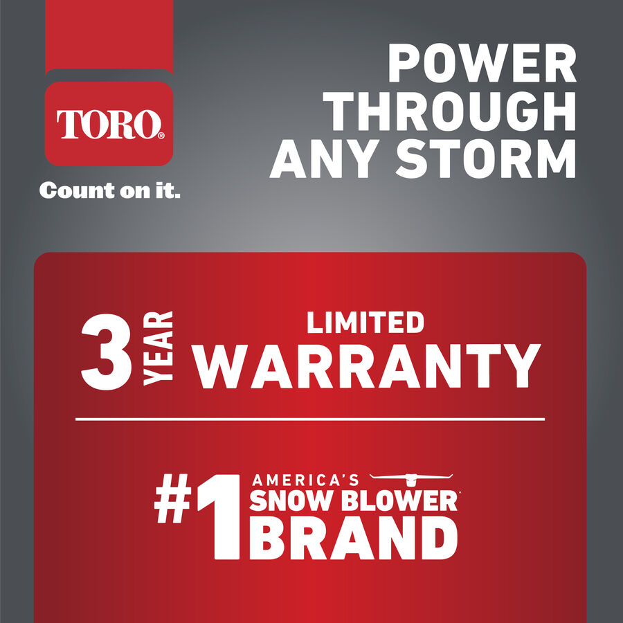Power Through Any Storm. 3 year limited warranty. America's #1 Snow Blower Brand.
