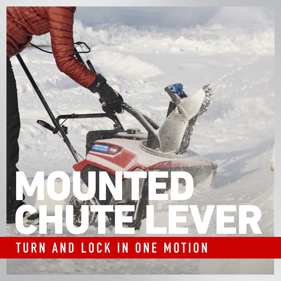 Mounted chute lever turn and lock in one motion