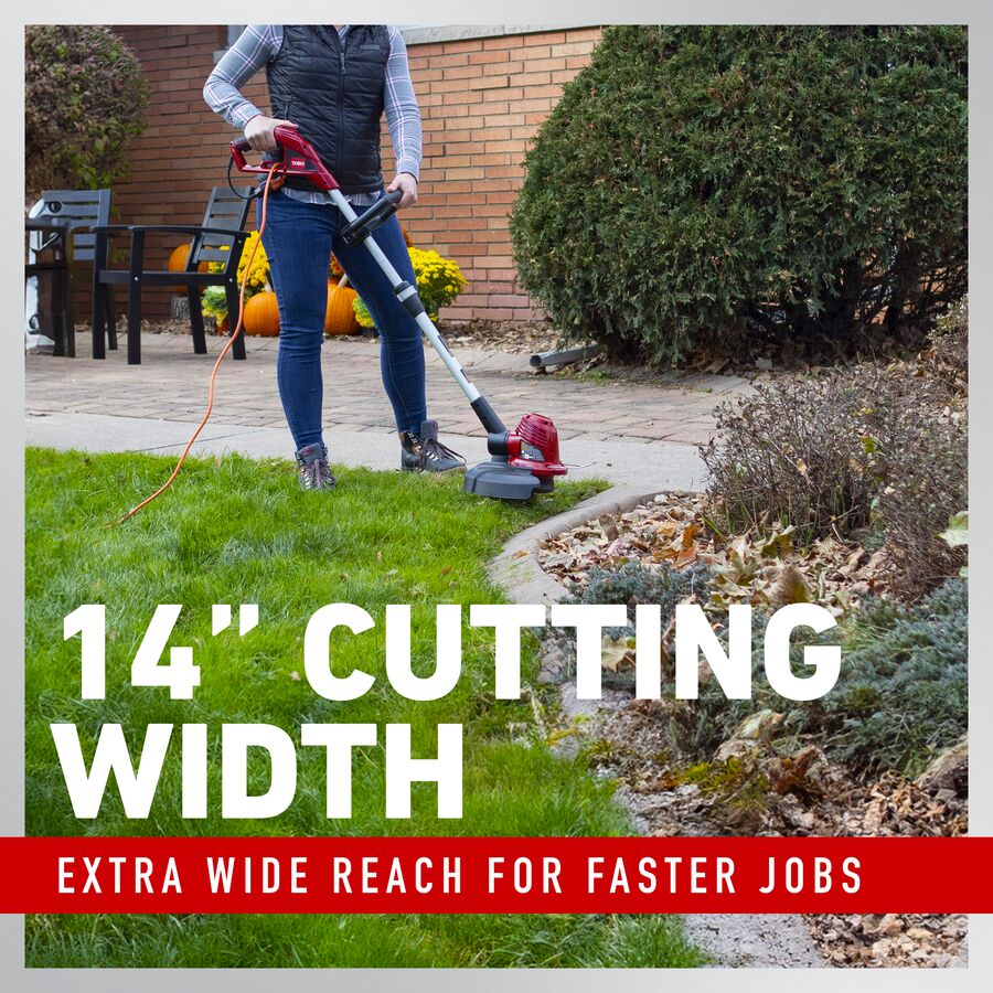 14" cutting width - extra wide reach for faster jobs
