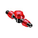 black and red shutoff valve for dripline