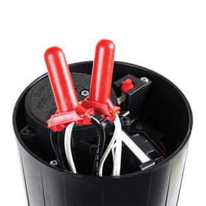 Wire splices protected and accessible from the top