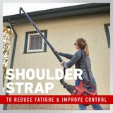 Shoulder strap to reduce fatigue and improve control