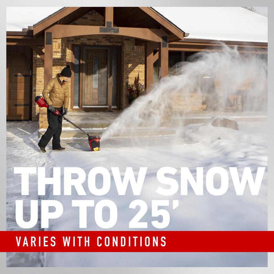 Throw snow up to 25 feet - varies with conditions