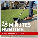 Up to 45 minutes runtime - 2.0 ah battery included