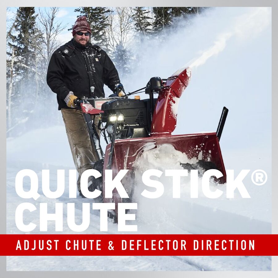 Quick Stick Chute - adjust chute and deflector direction